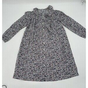 EUC Busy Bee  Girls Blue Floral long sleeves  Dress‎ Size 10